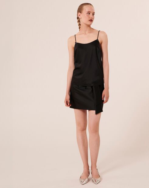 Débardeur en satin Tess noir