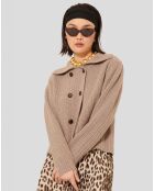 Cardigan 100% Laine Goldie noisette