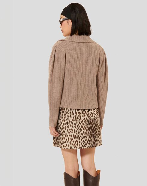 Cardigan 100% Laine Goldie noisette
