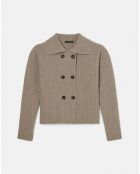 Cardigan 100% Laine Goldie noisette