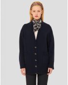Cardigan en Laine & Alpaga Ginger nuit