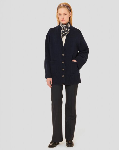 Cardigan en Laine & Alpaga Ginger nuit