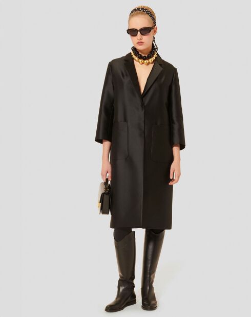 Manteau en satin Martin noir
