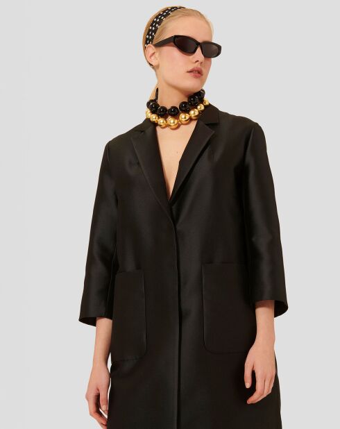 Manteau en satin Martin noir