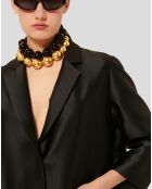 Manteau en satin Martin noir