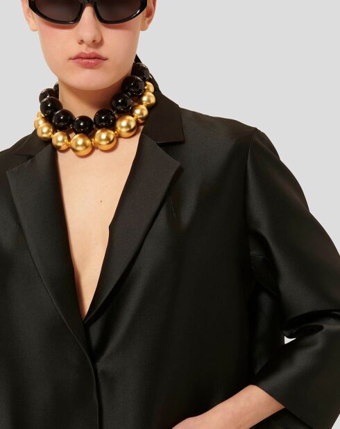 Manteau en satin Martin noir