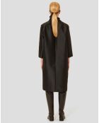 Manteau en satin Martin noir