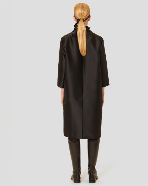 Manteau en satin Martin noir