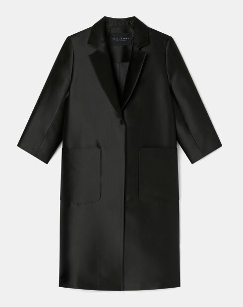 Manteau en satin Martin noir