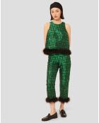 Pantalon Presley imprimé vert