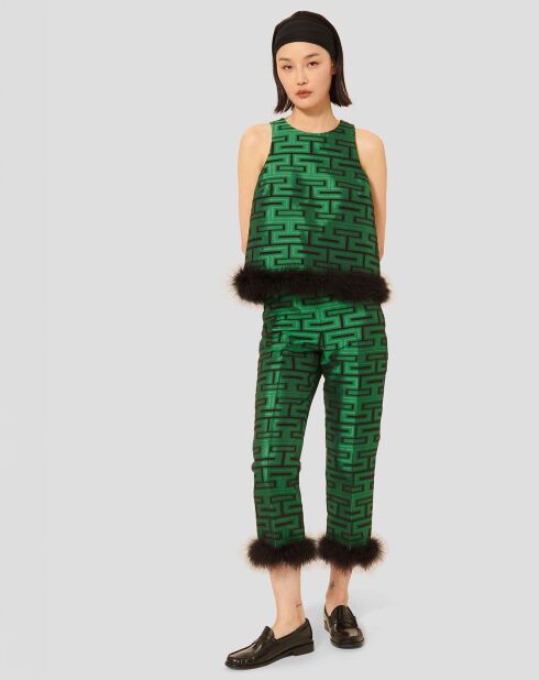 Pantalon Presley imprimé vert