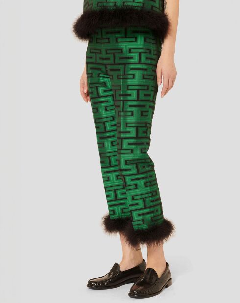 Pantalon Presley imprimé vert