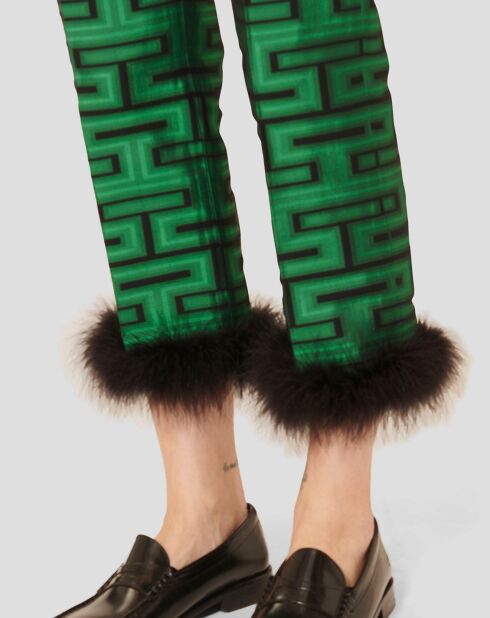 Pantalon Presley imprimé vert