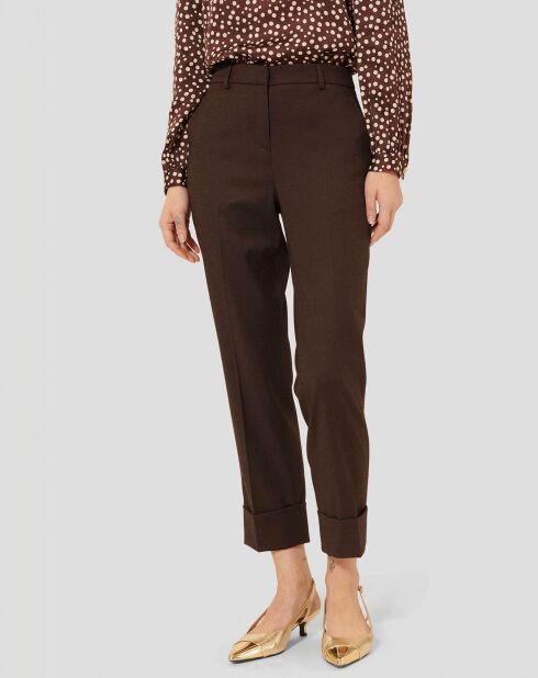 Pantalon en Laine mélangée Philippa chocolat