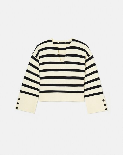Pull Plongeoir écru/noir