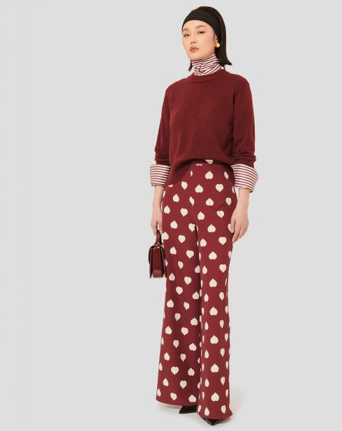 Pull 100% Laine Preppy bordeaux