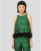 Top Twiggy imprimé vert
