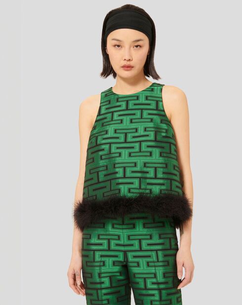 Top Twiggy imprimé vert