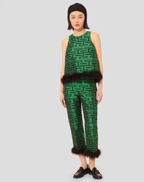 Top Twiggy imprimé vert