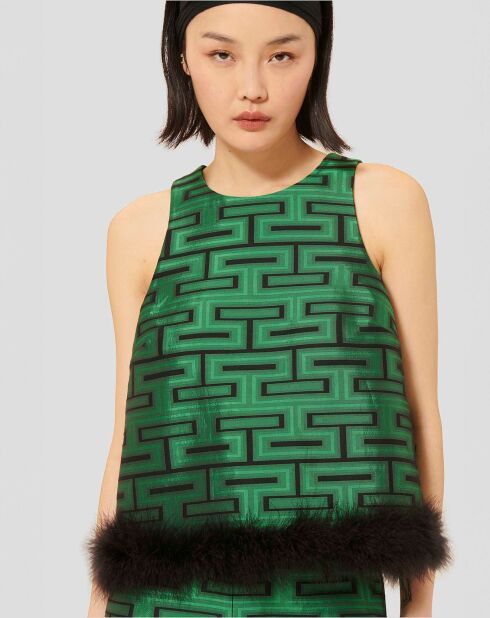 Top Twiggy imprimé vert