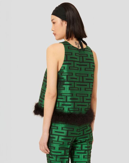 Top Twiggy imprimé vert