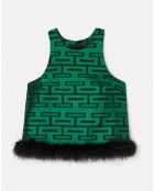 Top Twiggy imprimé vert