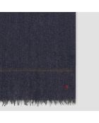 Écharpe 100% Laine à Chevrons marine - 200x40 cm