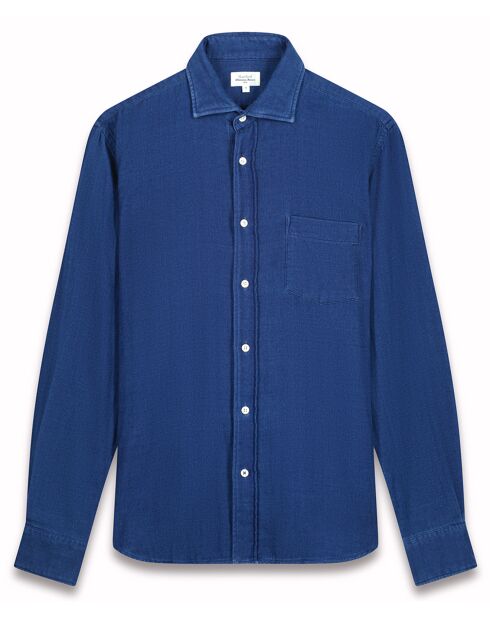 Chemise en Flanelle regular Paul indigo