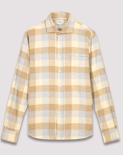 Chemise en Flanelle regular Paul jaune/gris