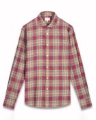Chemise regular Paul rouge/chameau