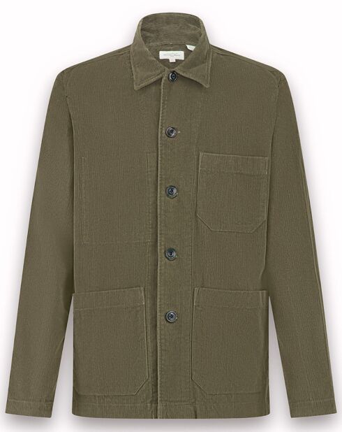 Veste en Velours côtelé Poiré olive noire