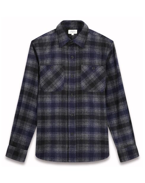 Chemise en Flanelle en Laine mélangée Percey marine