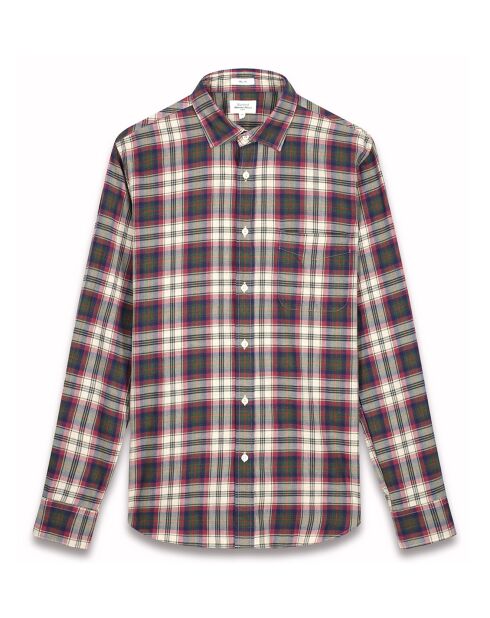 Chemise Tempête rouge/beige