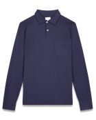 Polo en Jersey à Manches Longues bleu marine foncé