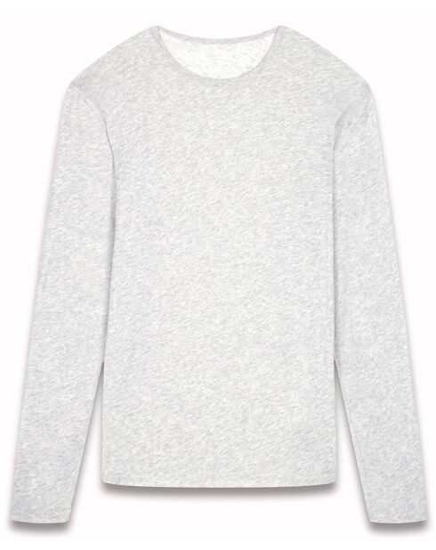 T-Shirt Équipage Léger à Manches Longues gris chiné