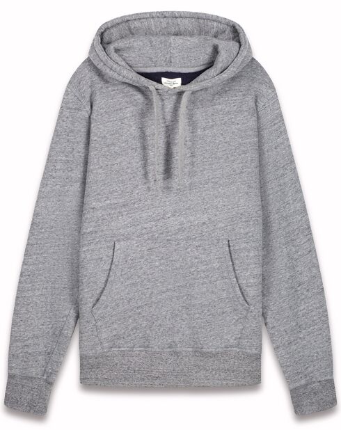 Sweat à Capuche gris chiné/bleu marine
