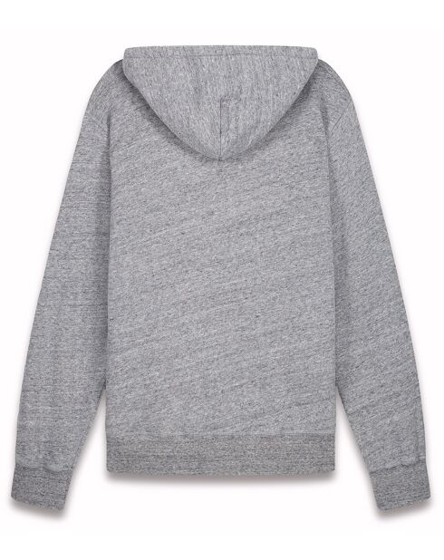 Sweat à Capuche gris chiné/bleu marine