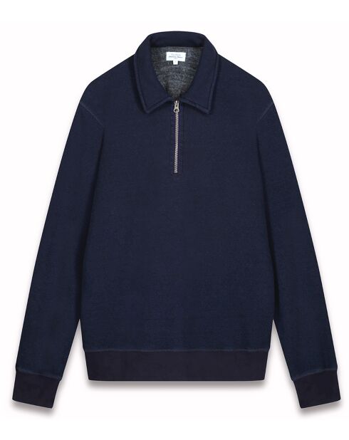 Sweat Polo à Fermeture Éclair indigo