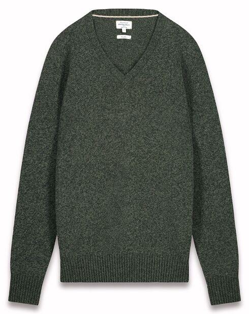 Pull V 100% Laine Sans Couture camo