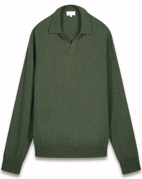 Pull Polo en Laine & Cachemire forêt