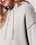 Pull à capuche Pins gris chiné