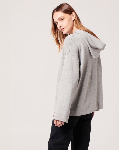 Pull à capuche Pins gris chiné