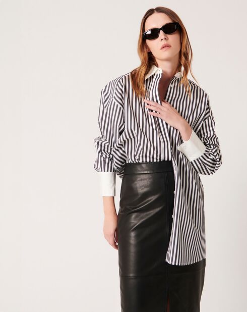 Chemise Cedrick rayée noire