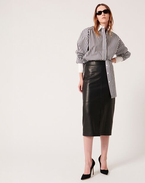 Chemise Cedrick rayée noire