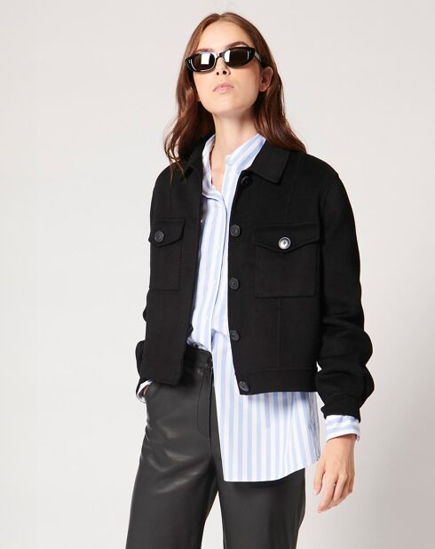 Manteau en Laine mélangée Mona noir