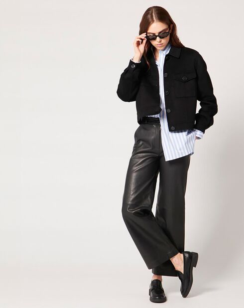 Manteau en Laine mélangée Mona noir