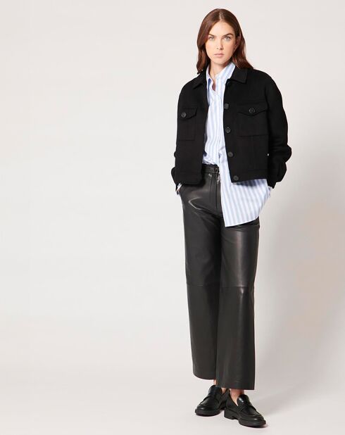 Manteau en Laine mélangée Mona noir