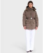 Doudoune ceinturée Dilek kaki marron