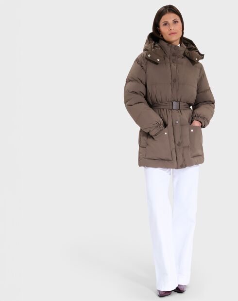 Doudoune ceinturée Dilek kaki marron