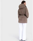 Doudoune ceinturée Dilek kaki marron
